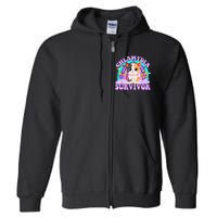 Chlamydia Survivor Cat Rainbow Gift Full Zip Hoodie