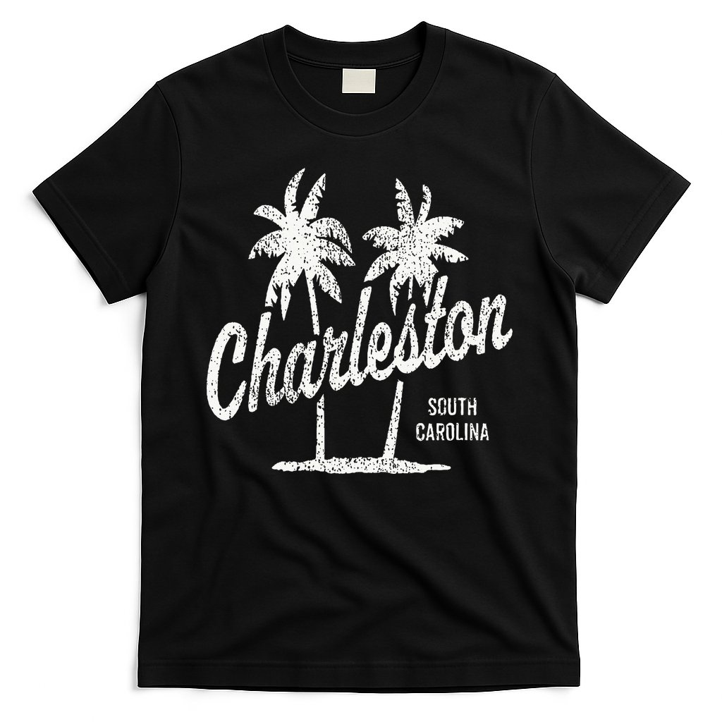 Charleston South Carolina Vintage 70s Palm Trees T-Shirt