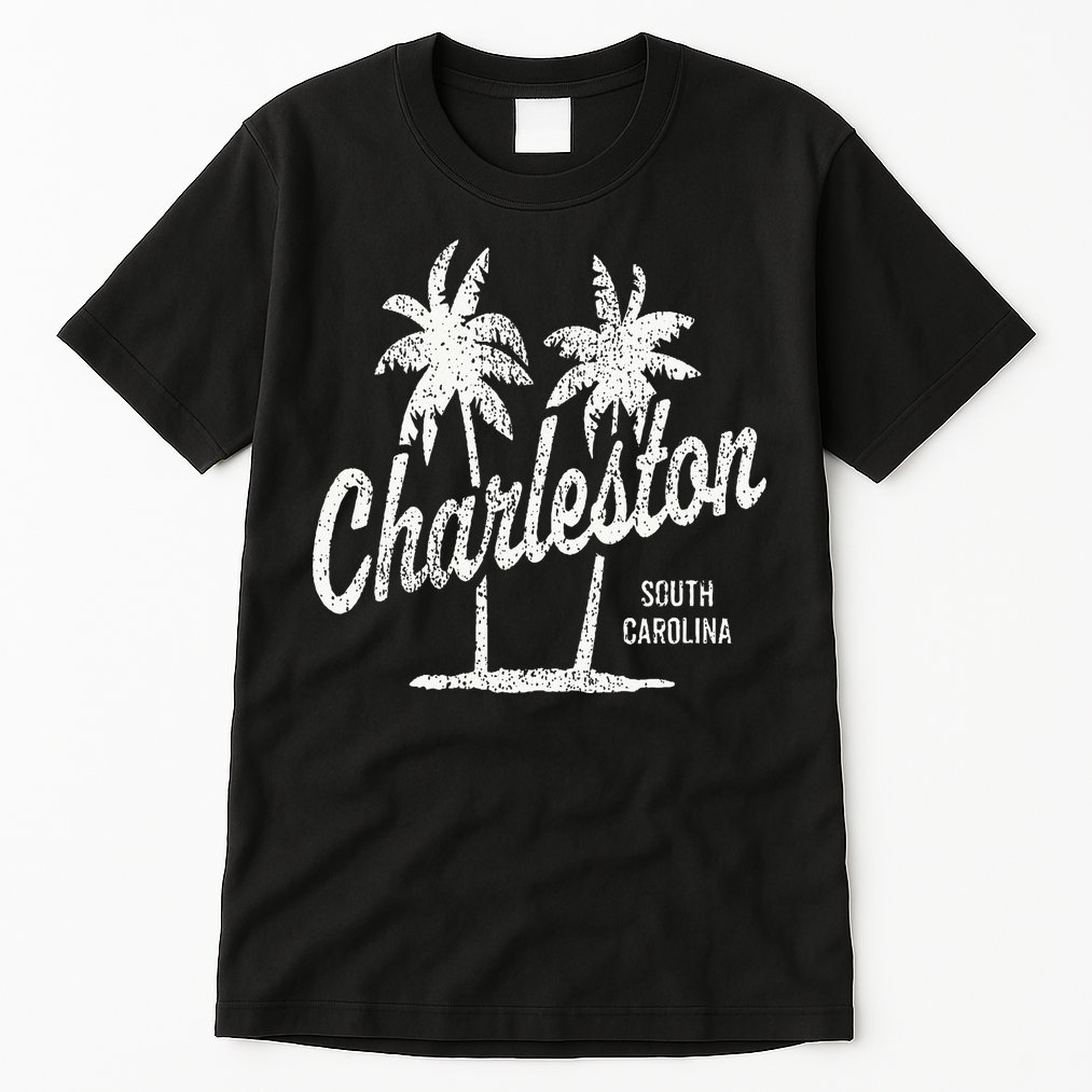 Charleston South Carolina Vintage 70s Palm Trees Tall T-Shirt