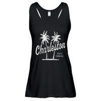 Charleston South Carolina Vintage 70s Palm Trees Ladies Essential Flowy Tank