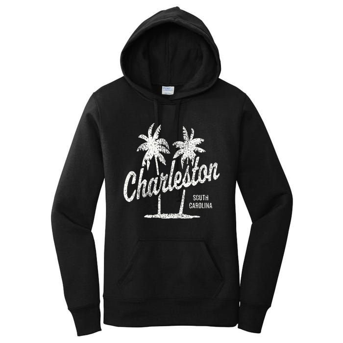 Charleston South Carolina Vintage 70s Palm Trees Women's Pullover Hoodie