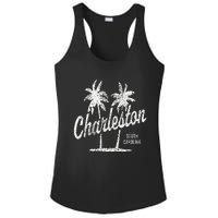 Charleston South Carolina Vintage 70s Palm Trees Ladies PosiCharge Competitor Racerback Tank