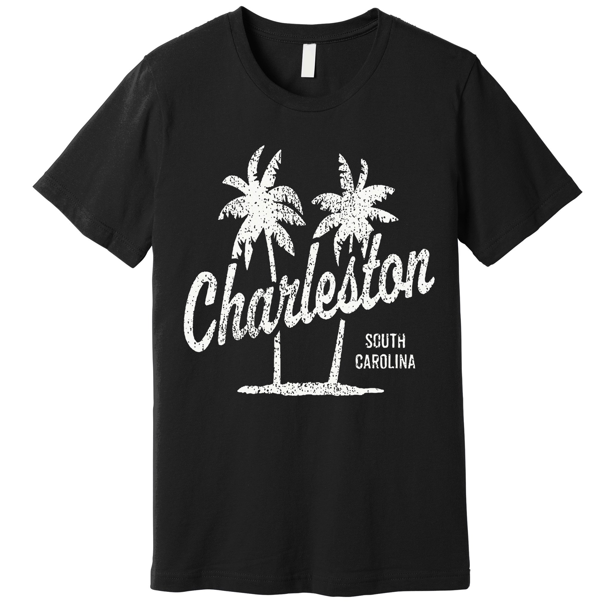 Charleston South Carolina Vintage 70s Palm Trees Premium T-Shirt
