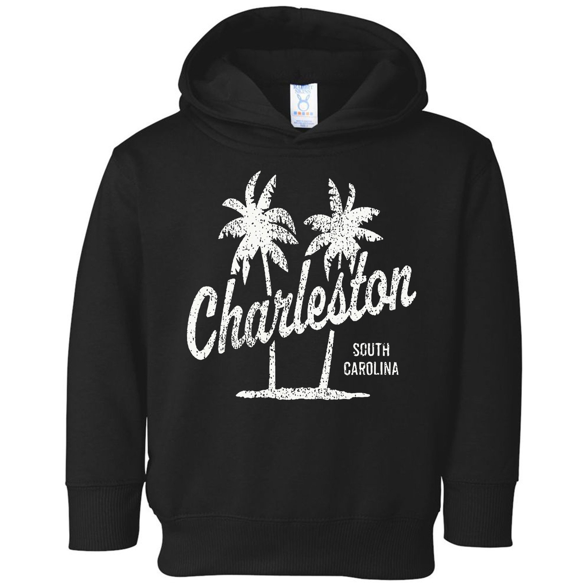 Charleston South Carolina Vintage 70s Palm Trees Toddler Hoodie
