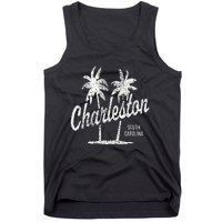 Charleston South Carolina Vintage 70s Palm Trees Tank Top