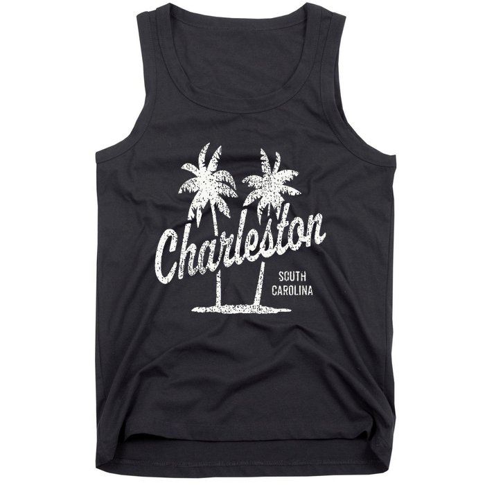 Charleston South Carolina Vintage 70s Palm Trees Tank Top