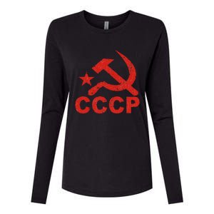 Cccp Soviet Communist Star Hammer Sickle Top Womens Cotton Relaxed Long Sleeve T-Shirt