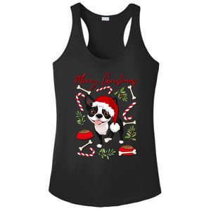 Cute Sweet Christmas Puppy Terrier With A Santa Hat Dog Mom Gift Ladies PosiCharge Competitor Racerback Tank