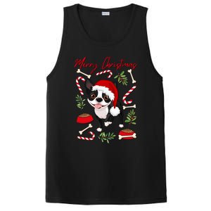 Cute Sweet Christmas Puppy Terrier With A Santa Hat Dog Mom Gift PosiCharge Competitor Tank