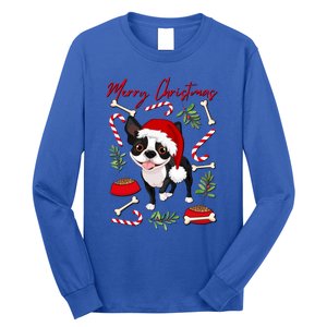 Cute Sweet Christmas Puppy Terrier With A Santa Hat Dog Mom Gift Long Sleeve Shirt