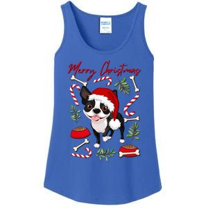 Cute Sweet Christmas Puppy Terrier With A Santa Hat Dog Mom Gift Ladies Essential Tank