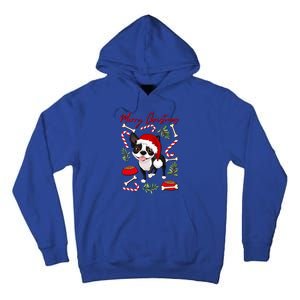 Cute Sweet Christmas Puppy Terrier With A Santa Hat Dog Mom Gift Tall Hoodie