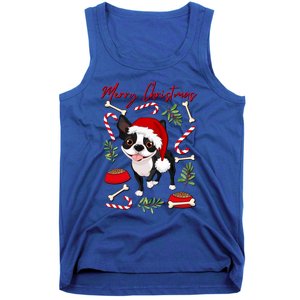 Cute Sweet Christmas Puppy Terrier With A Santa Hat Dog Mom Gift Tank Top