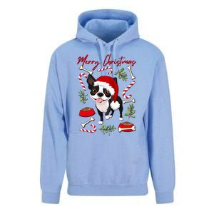 Cute Sweet Christmas Puppy Terrier With A Santa Hat Dog Mom Gift Unisex Surf Hoodie