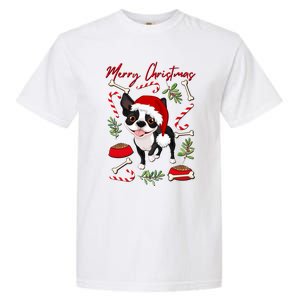 Cute Sweet Christmas Puppy Terrier With A Santa Hat Dog Mom Gift Garment-Dyed Heavyweight T-Shirt