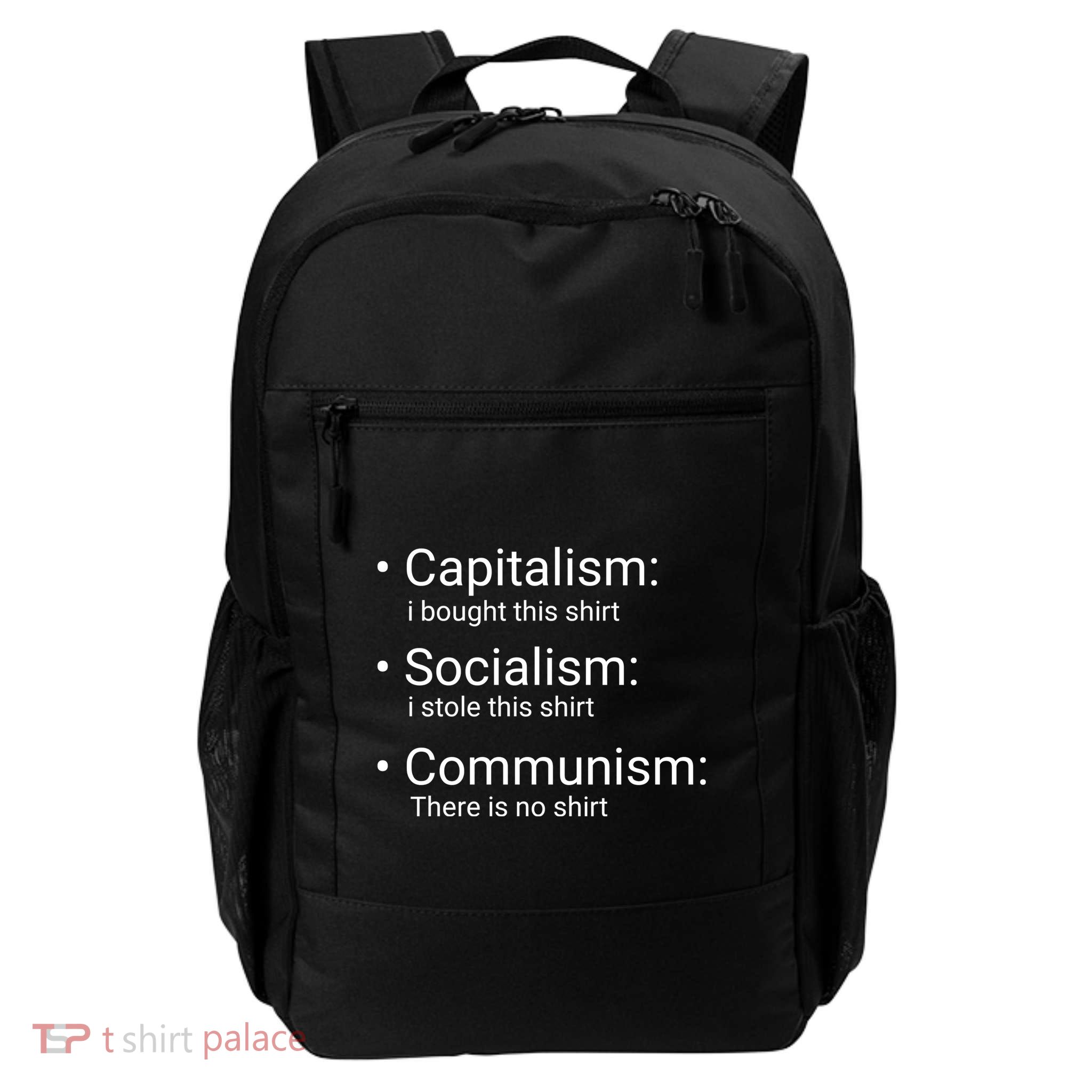 Capitalism Socialism Communism Libertarian Economics Freedom Backpack