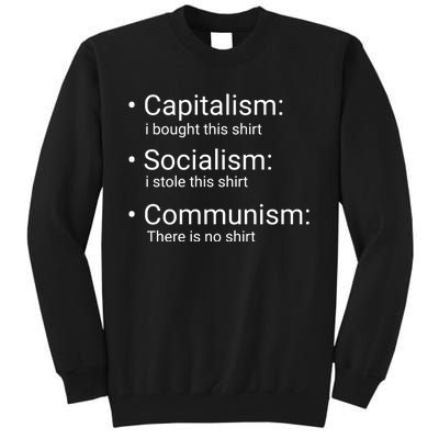 Capitalism Socialism Communism Libertarian Economics Freedom Tall Sweatshirt