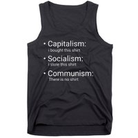 Capitalism Socialism Communism Libertarian Economics Freedom Tank Top