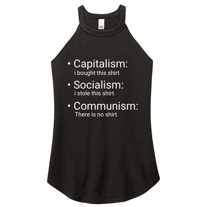 Capitalism Socialism Communism Libertarian Economics Freedom Women's Perfect Tri Rocker Tank