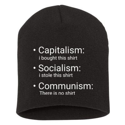 Capitalism Socialism Communism Libertarian Economics Freedom Short Acrylic Beanie