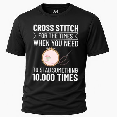 Cross Stitch Counted Pattern Beginner Alphabet Needle Cooling Performance Crew T-Shirt