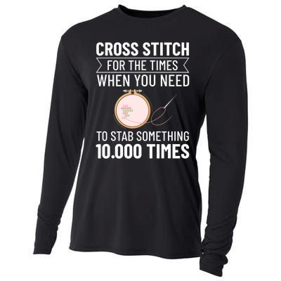 Cross Stitch Counted Pattern Beginner Alphabet Needle Cooling Performance Long Sleeve Crew