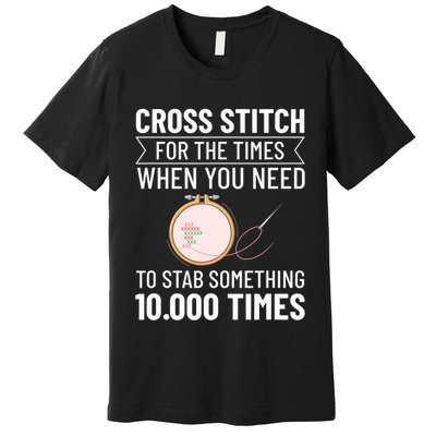Cross Stitch Counted Pattern Beginner Alphabet Needle Premium T-Shirt