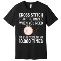 Cross Stitch Counted Pattern Beginner Alphabet Needle Premium T-Shirt