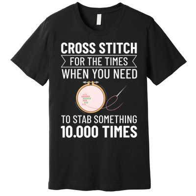 Cross Stitch Counted Pattern Beginner Alphabet Needle Premium T-Shirt