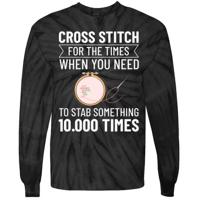 Cross Stitch Counted Pattern Beginner Alphabet Needle Tie-Dye Long Sleeve Shirt