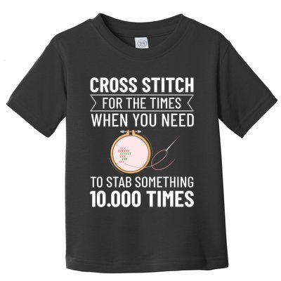 Cross Stitch Counted Pattern Beginner Alphabet Needle Toddler T-Shirt