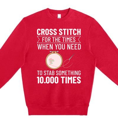 Cross Stitch Counted Pattern Beginner Alphabet Needle Premium Crewneck Sweatshirt