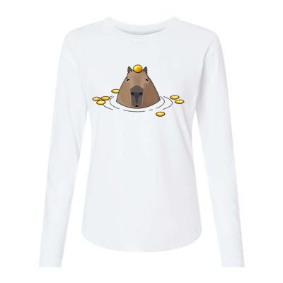 Capybaras Shirt Cute Capybara Womens Cotton Relaxed Long Sleeve T-Shirt