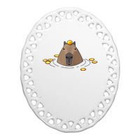 Capybaras Shirt Cute Capybara Ceramic Oval Ornament