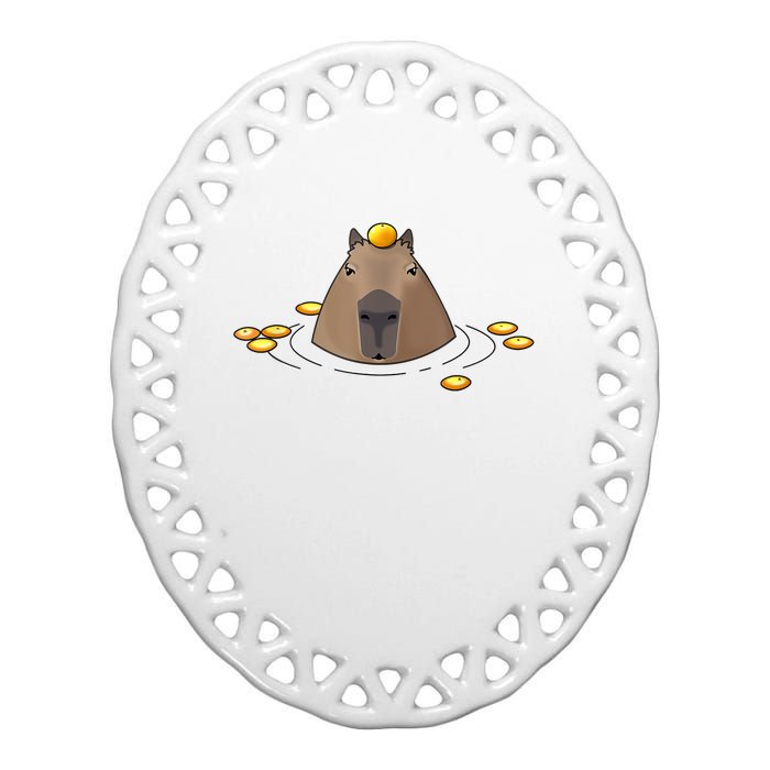 Capybaras Shirt Cute Capybara Ceramic Oval Ornament