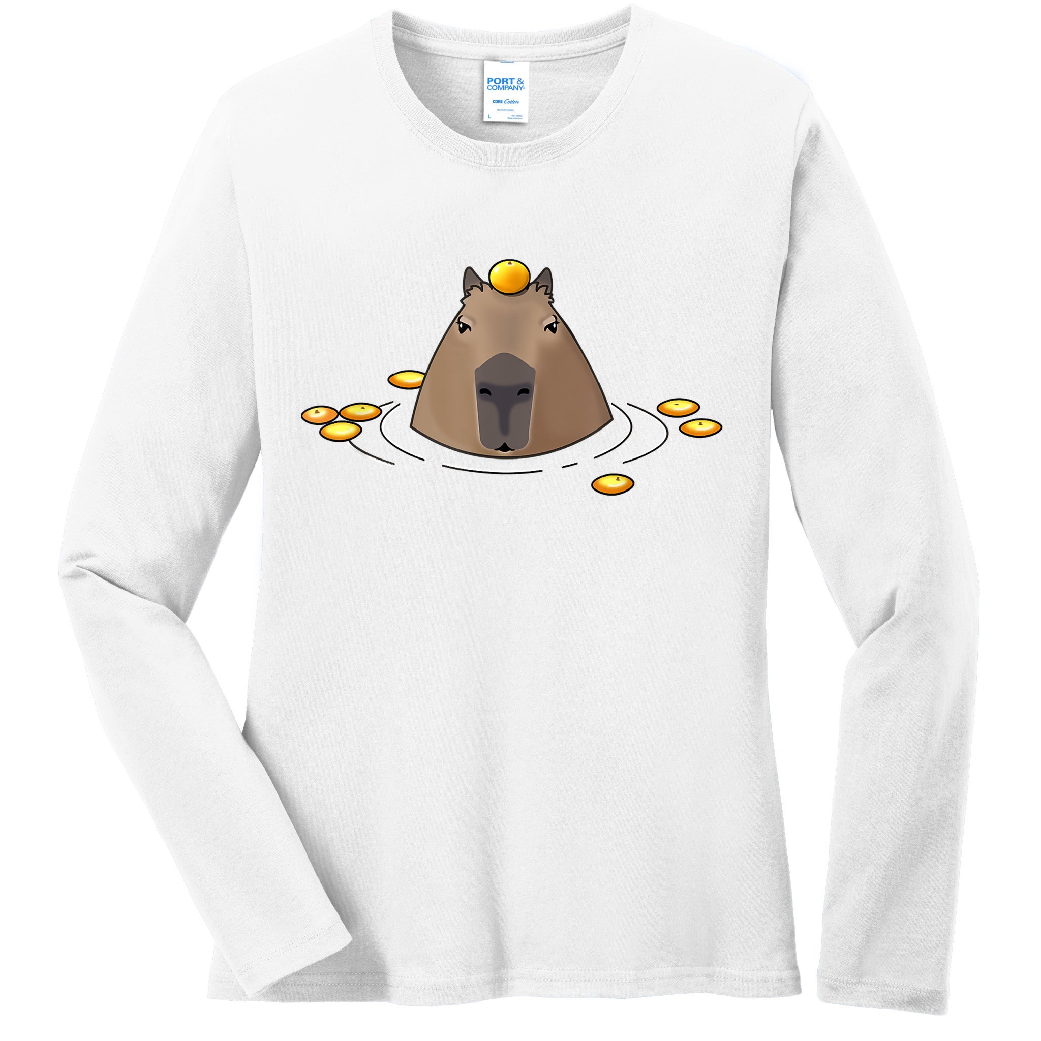 Capybaras Shirt Cute Capybara Ladies Long Sleeve Shirt