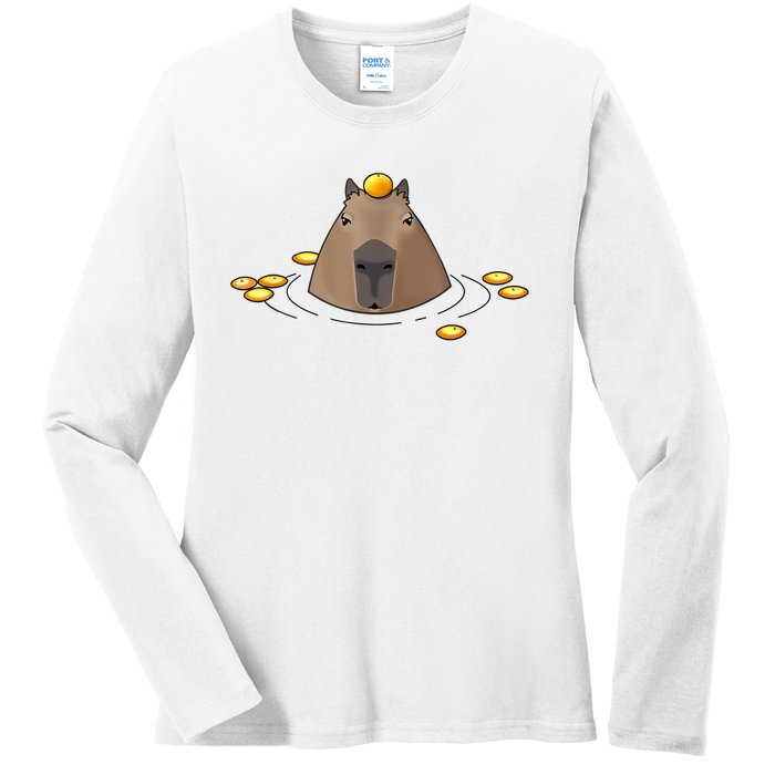 Capybaras Shirt Cute Capybara Ladies Long Sleeve Shirt