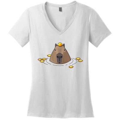 Capybaras Shirt Cute Capybara Women's V-Neck T-Shirt