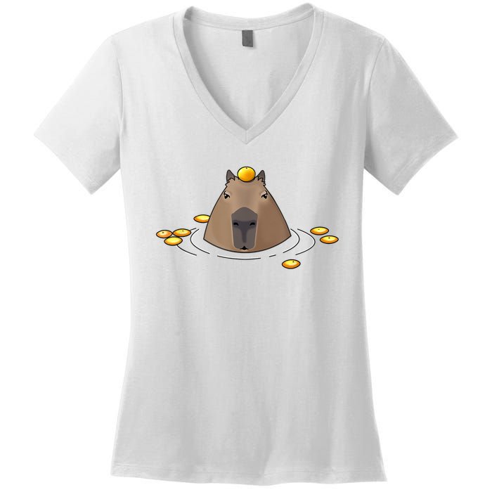 Capybaras Shirt Cute Capybara Women's V-Neck T-Shirt