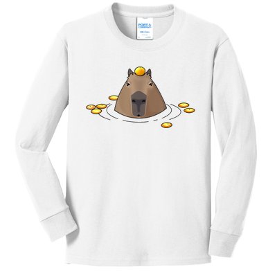 Capybaras Shirt Cute Capybara Kids Long Sleeve Shirt