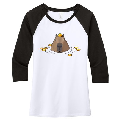 Capybaras Shirt Cute Capybara Women's Tri-Blend 3/4-Sleeve Raglan Shirt