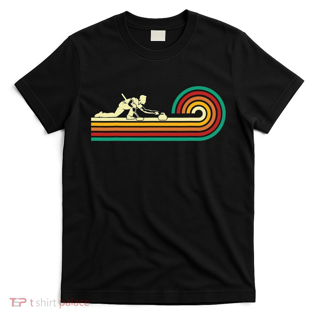 Curler Sliding Curling Stone Retro Curling T-Shirt
