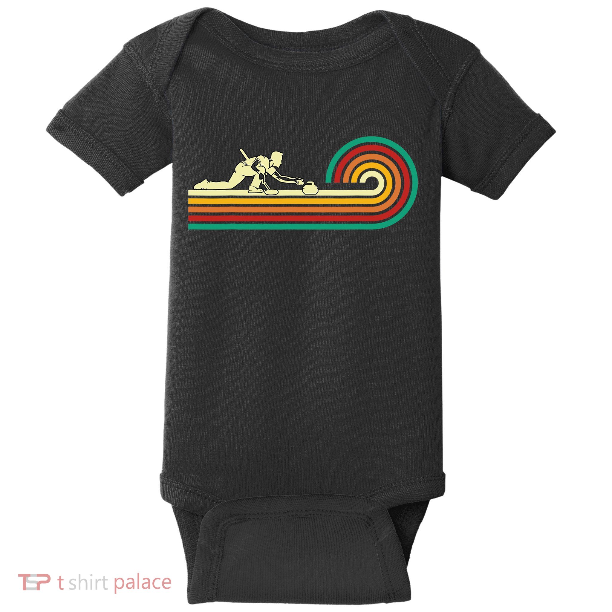 Curler Sliding Curling Stone Retro Curling Baby Bodysuit