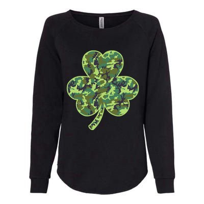 Camo Shamrock Camouflage Hunt St Patrick's Good Luck Hunting Cute Gift Womens California Wash Sweatshirt