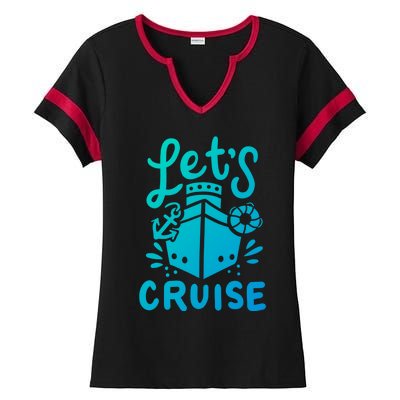 Cruise Ship Cruising Boating Sailing Yacht Captain Summer Gift Ladies Halftime Notch Neck Tee