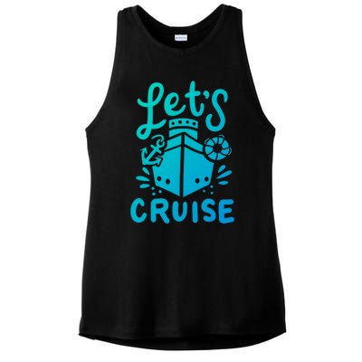 Cruise Ship Cruising Boating Sailing Yacht Captain Summer Gift Ladies PosiCharge Tri-Blend Wicking Tank