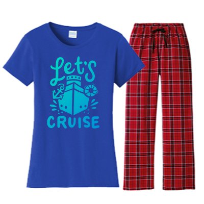 Cruise Ship Cruising Boating Sailing Yacht Captain Summer Gift Women's Flannel Pajama Set