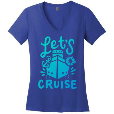 Cruise Ship Cruising Boating Sailing Yacht Captain Summer Gift Women's V-Neck T-Shirt