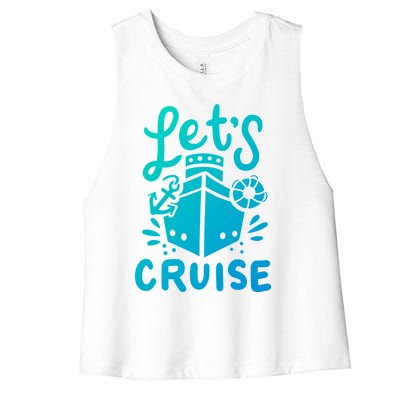 Cruise Ship Cruising Boating Sailing Yacht Captain Summer Gift Women's Racerback Cropped Tank