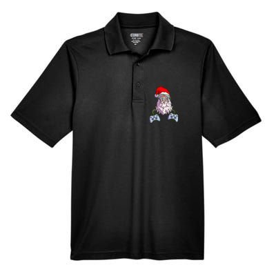 Christmas Santa Cool Video Gamer Christmas Men's Origin Performance Pique Polo